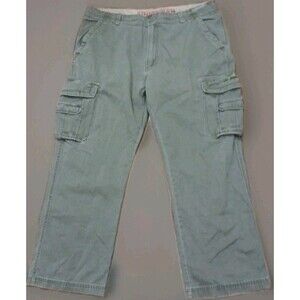 Unionbay Men’s 42x32 Green Cargo Pants Skater Grunge Y2K Wide Fit Baggy EUC